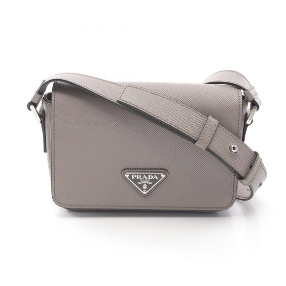 Prada Saffiano Leather Shoulder Bag Gray - Picture 1 of 6